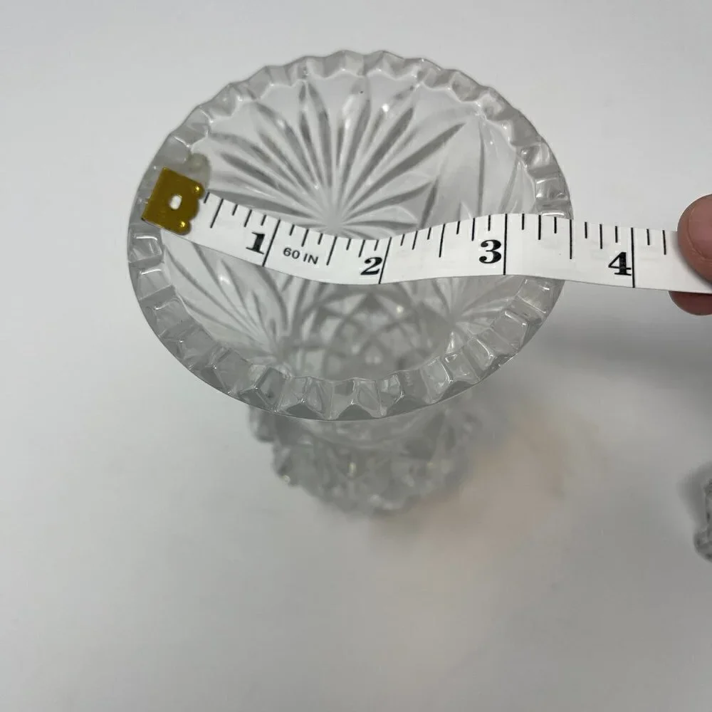 Vintage lead crystal vase small Czech Bohemian